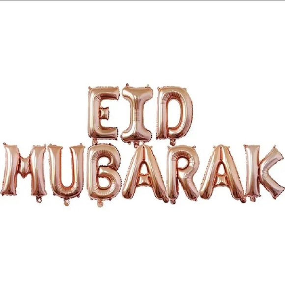 NWT Set of 11 pieces Eid Mubarak letters foil balloons/ eid decorations - Picture 2 of 7
